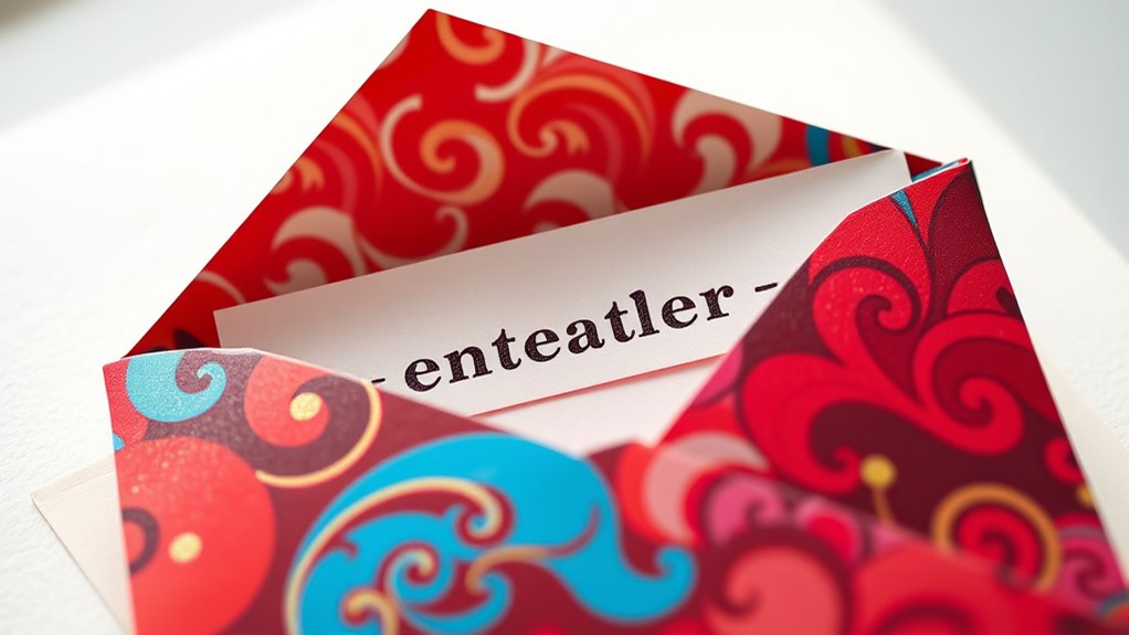 farbenfrohe, gemusterte Umschlagpersonalisierung