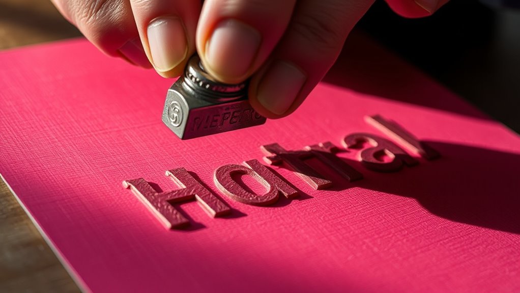 Prägung Papier Designprozess