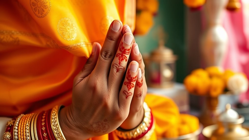 hinduistische Dankbarkeit verkörpert respektvolle Tradition