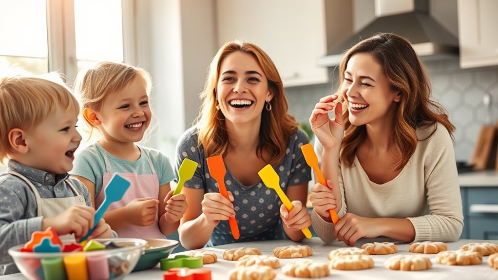 Backen, Kekse teilen, Lachen