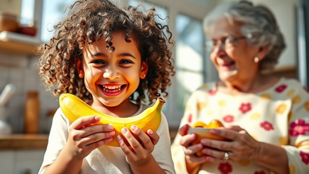 Bananenrutschen verursachen Lachen