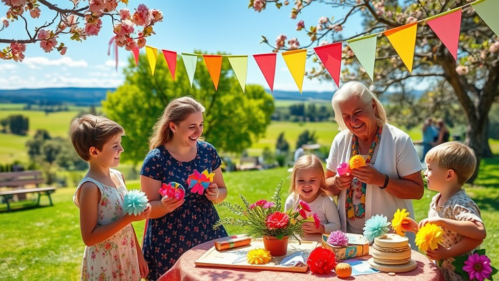 Feier der Mutterschaft mit herzlichen Gesten
