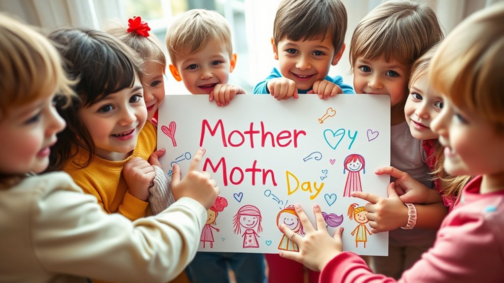 Kinder aufrichtige Muttertagsgrüße