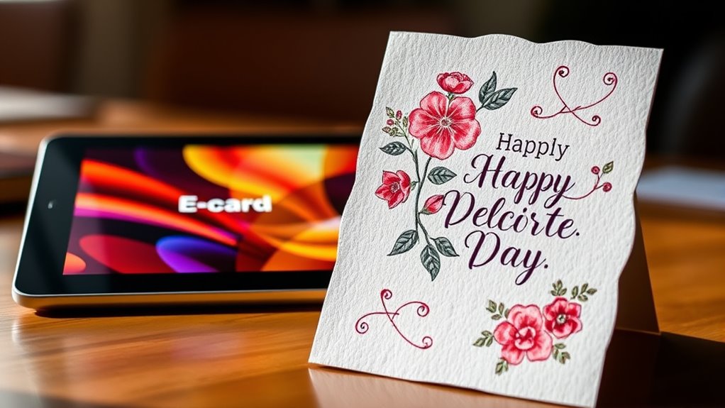 Betrachte digital versus handgemacht