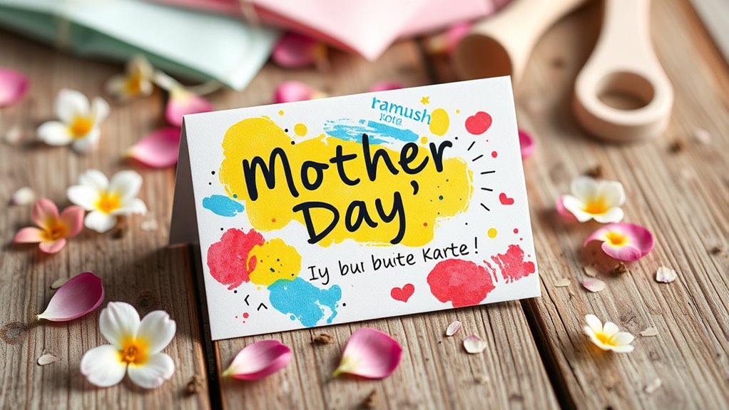 kreative handgefertigte Kartenpräsentation