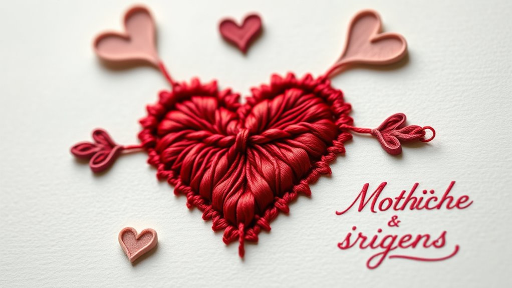 bestickte Herz-Texturkarte