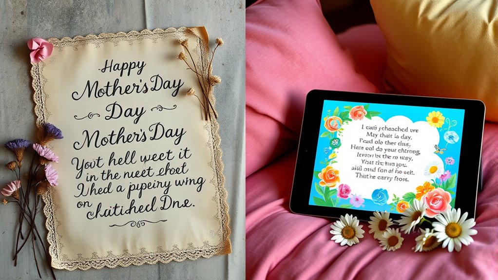 Entwicklung der Gedichte zum Muttertag