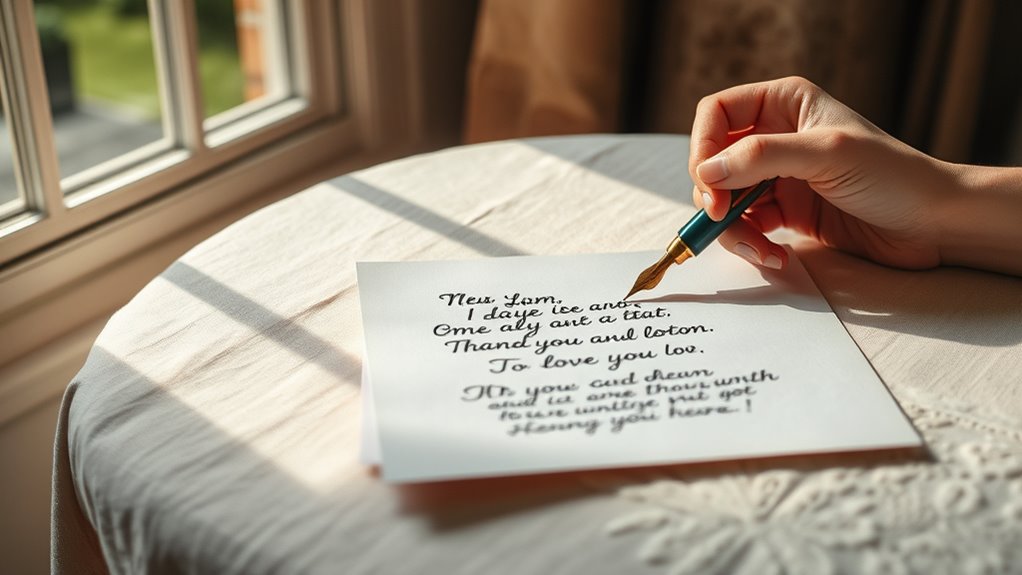 handgeschriebene herzliche emotionale Nachricht