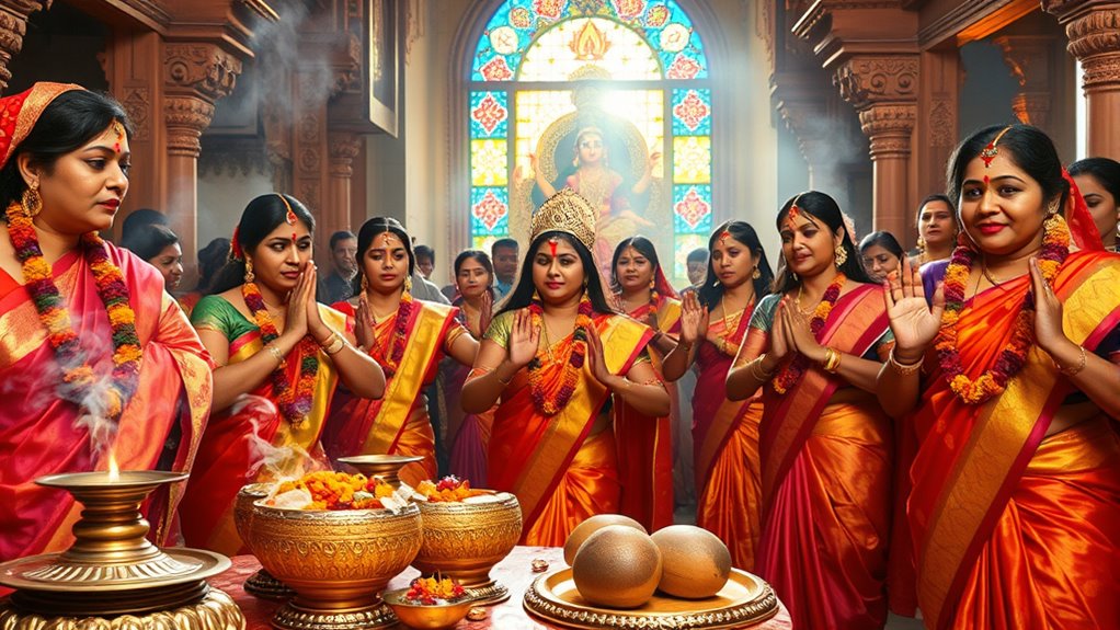 Ehrung Durga durch Rituale