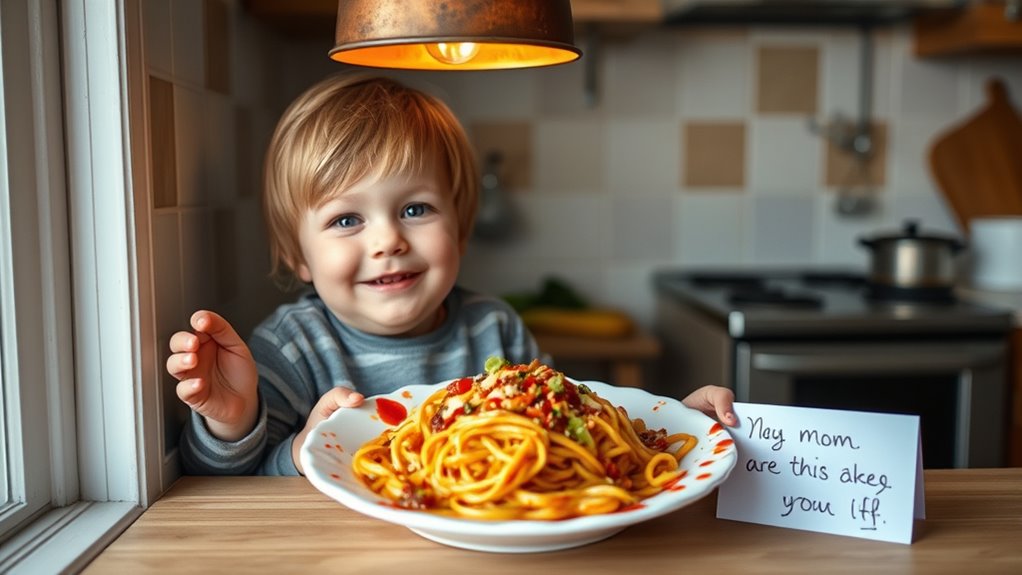 Kinder humorvolle Kochkomplimente