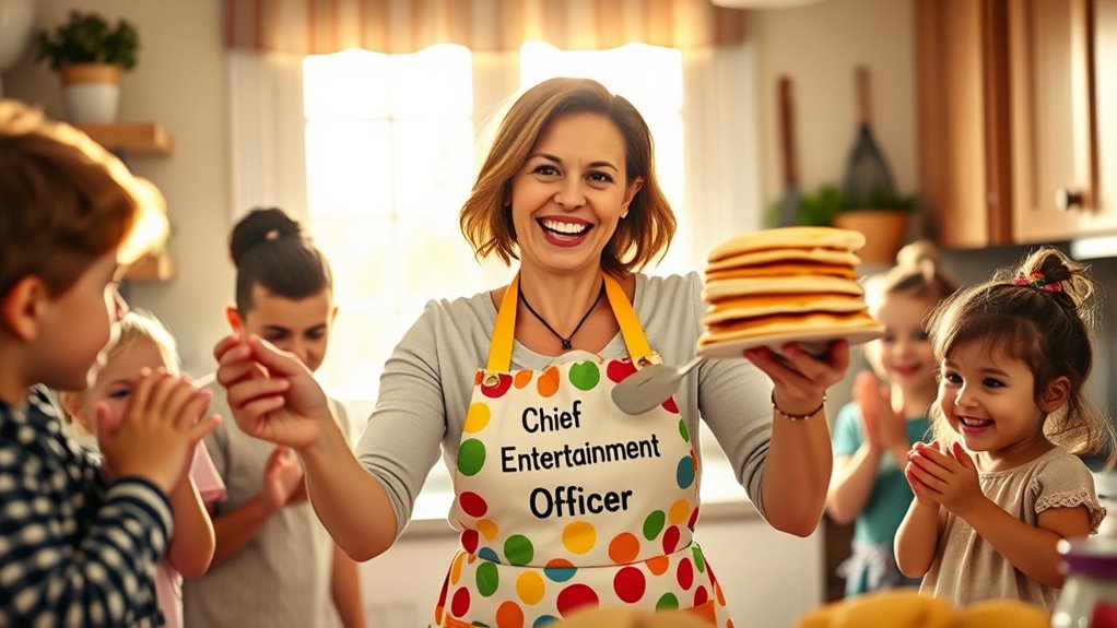 Mama als Chefin der Unterhaltungsabteilung