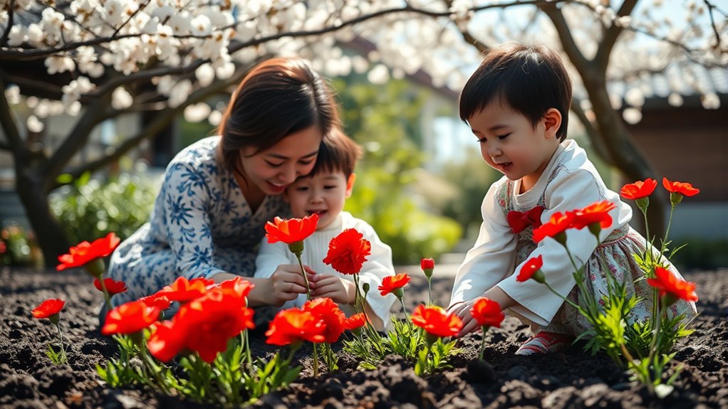 Mutter-Kind-Tag mit Nelken pflanzen