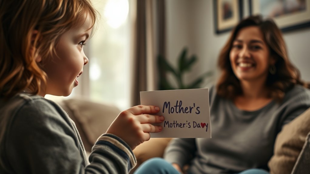 Mama's freudige, herzliche Reaktion