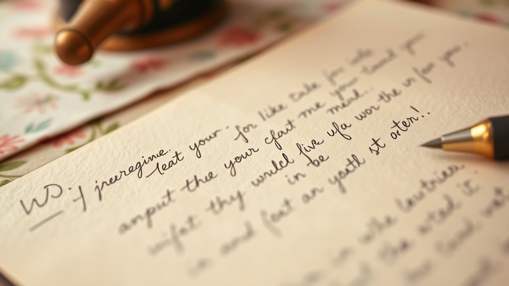 persönliche handgeschriebene Botschaft Wärme