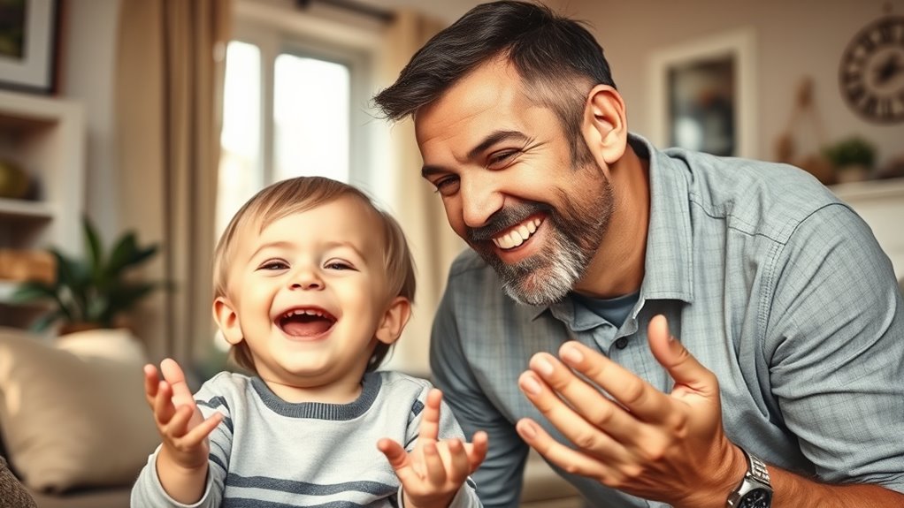 spielerischer Papa-Witz Timing