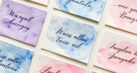 poetische Zitate auf Aquarellkarten