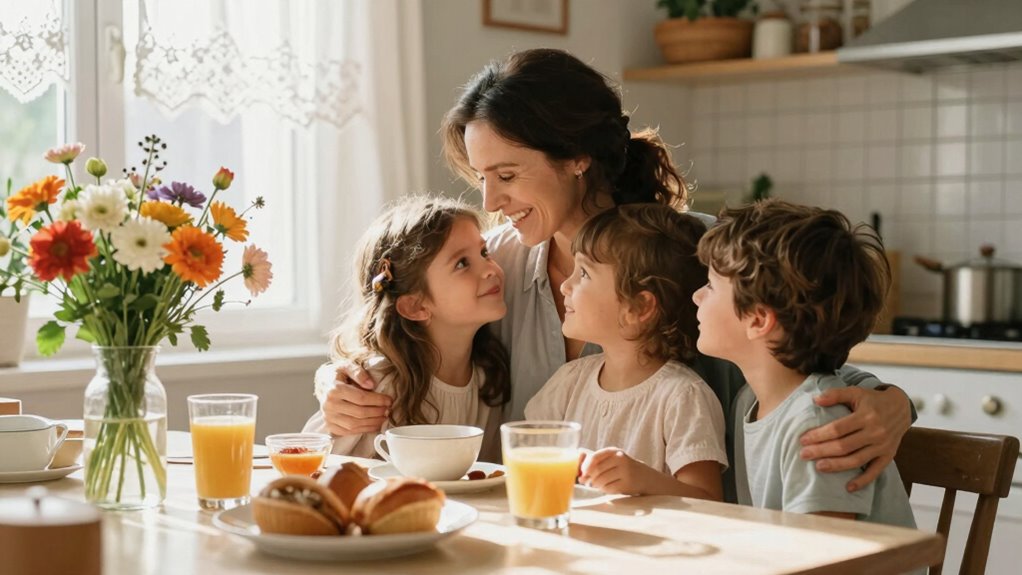 dankbare Mutter Familienzusammenhalt