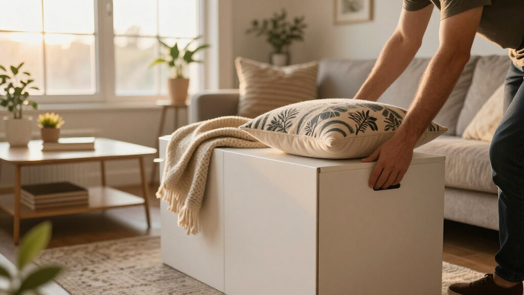 They Made A Blank-Box Living Room Look Custom Without Hiring A Carpenter