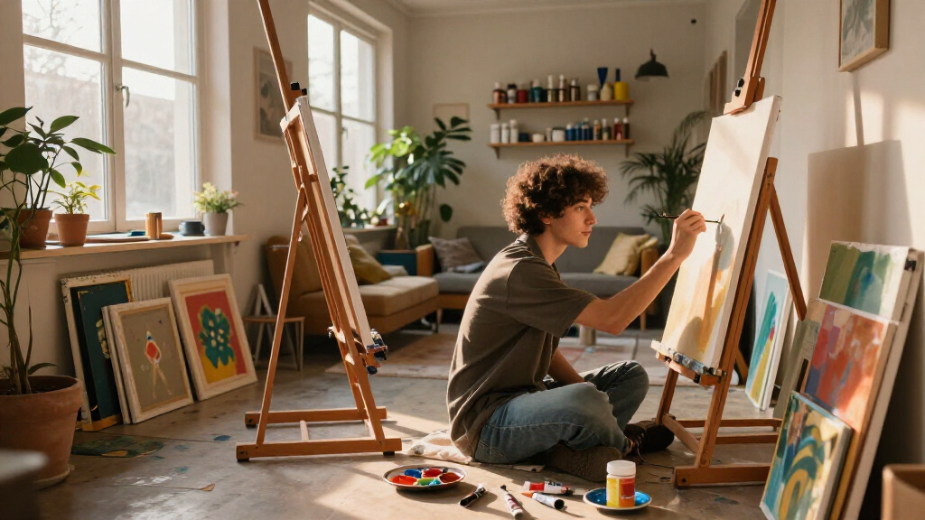 This 500-Square-Foot Studio Doubles As An Artist's Home And Workspace