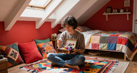 A Plain Attic Bedroom Is Now A “Little Jewel Box” After A Colorful Redo