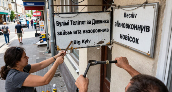 Вулиці Теліги та Довженка звільнять від незаконних вивісок - Big Kyiv