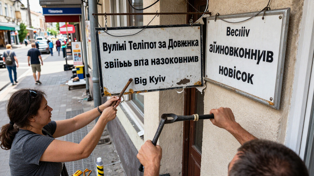 Вулиці Теліги та Довженка звільнять від незаконних вивісок - Big Kyiv