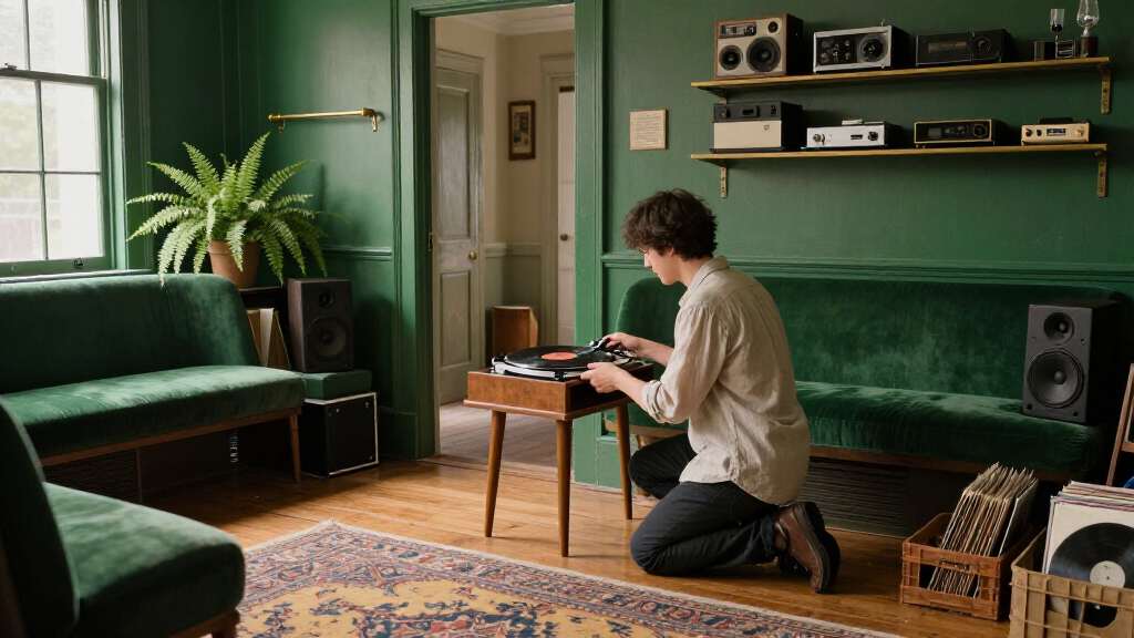 They Turned Their Beige 1900S Parlor Into A Bold, Green “Analog Room”