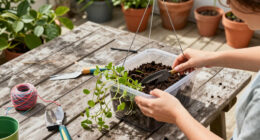 Gardener Transforms Plastic Containers Into A Creative Hanging Planter